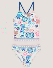 Pineapple Print Tankini Set, Cream (CREAM), large