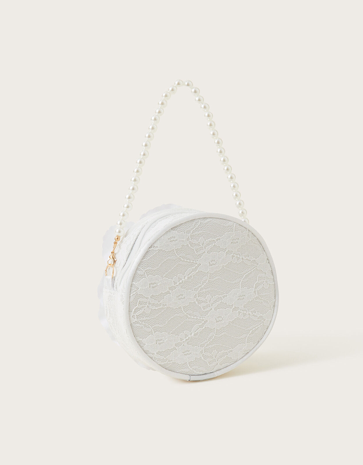 Round sales white handbag