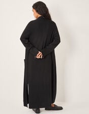 Sade Zip Longline Cardigan, Black (BLACK), large