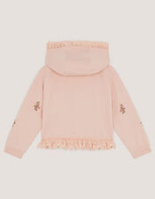 Floral Embroidered Broderie Hoodie, Pink (PINK), large