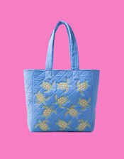 Elizabeth Scarlett Turtle Quilted Velvet Tote Bag, , large