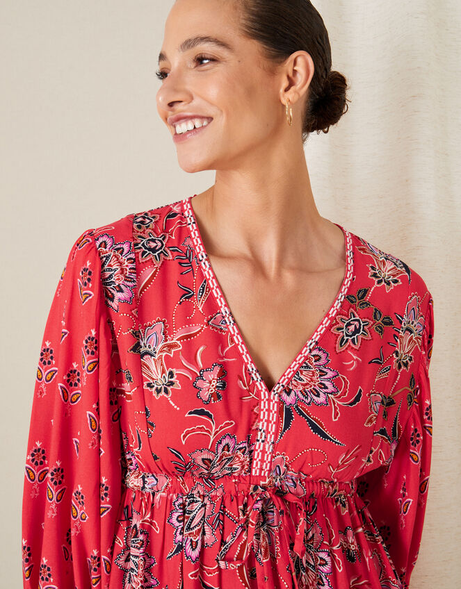Anissia Floral Dress, Red (RED), large