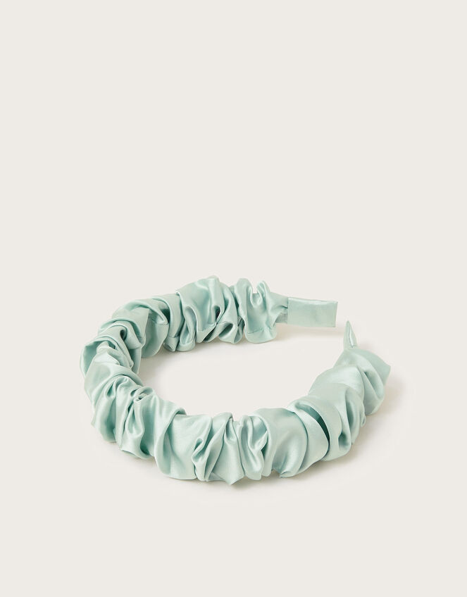 Ruched Satin Headband, , large