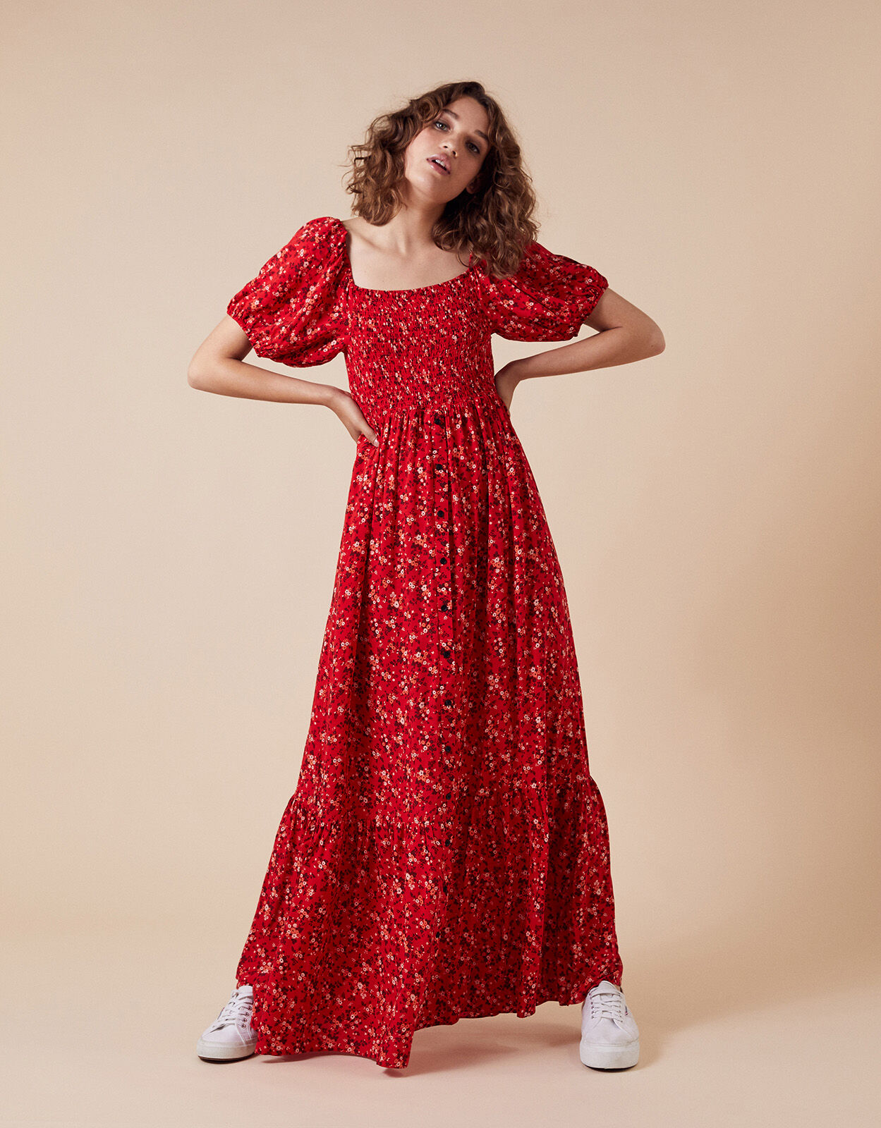red floral maxi dress uk