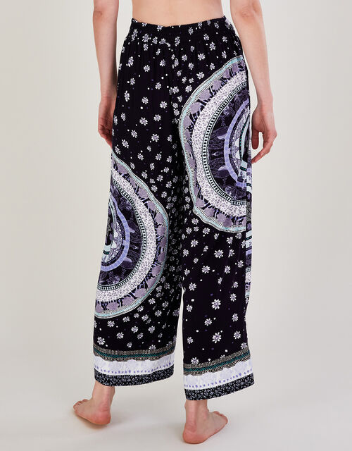Circle Print Trousers in LENZING™ ECOVERO™, Blue (NAVY), large