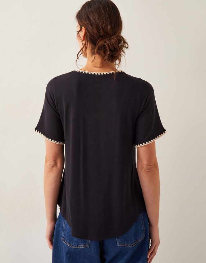 Tilly Trim Jersey T-Shirt , Black (BLACK), large