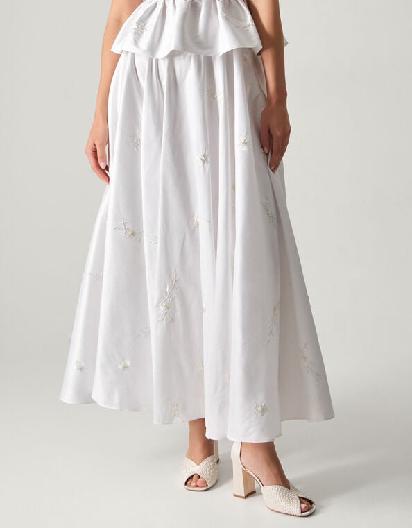 Eliza Floral Embellished Wedding Skirt, Ivory (IVORY), large
