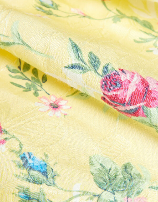 Baby Jacquard Floral Hem Dress, Yellow (YELLOW), large