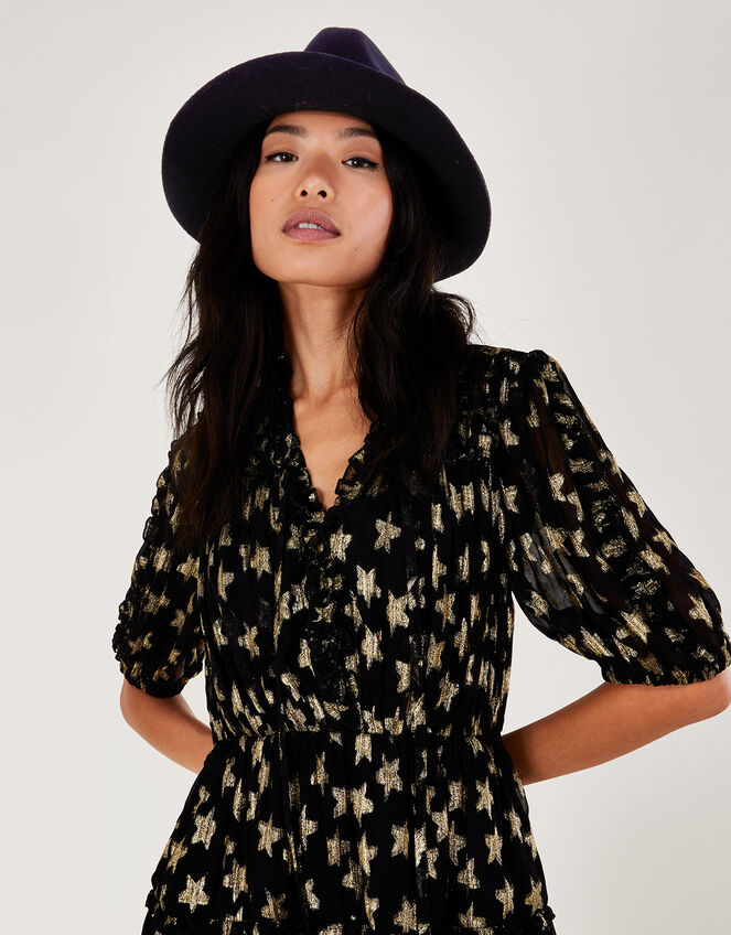 Chain Trim Fedora Hat, , large