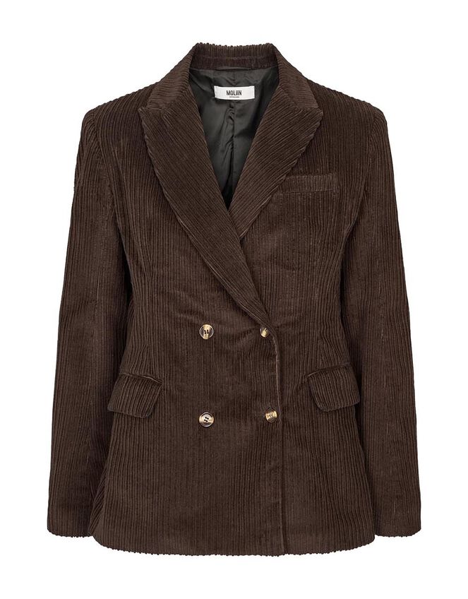 Moliin Alice Corduroy Double Breasted Blazer, Brown (BROWN), large