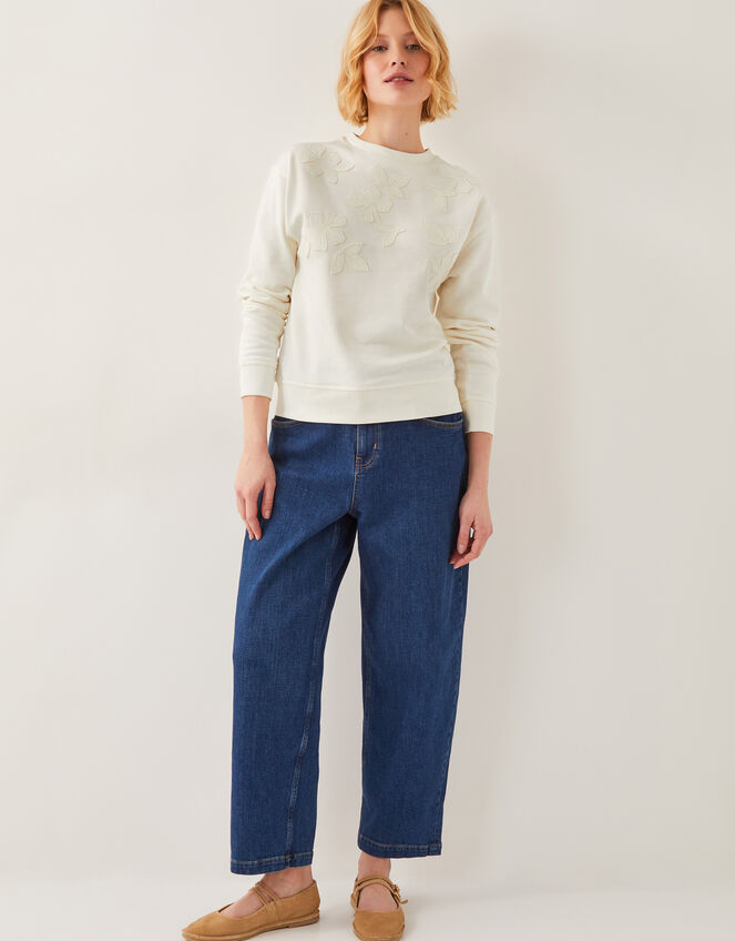 Abi Floral Applique Sweatshirt, Natural (NEUTRAL), large