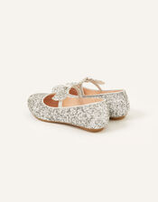 Glitter Ballerina Flats, Silver (SILVER), large