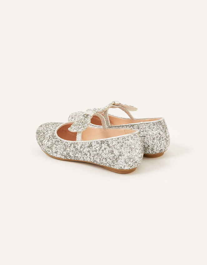 Glitter Ballerina Flats, Silver (SILVER), large