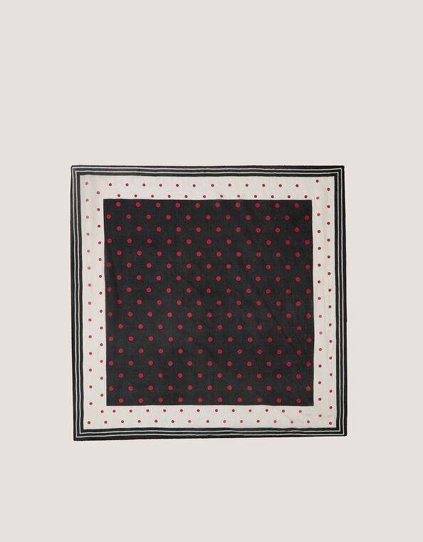 Penny Polka Dot Square Silk Scarf, , large