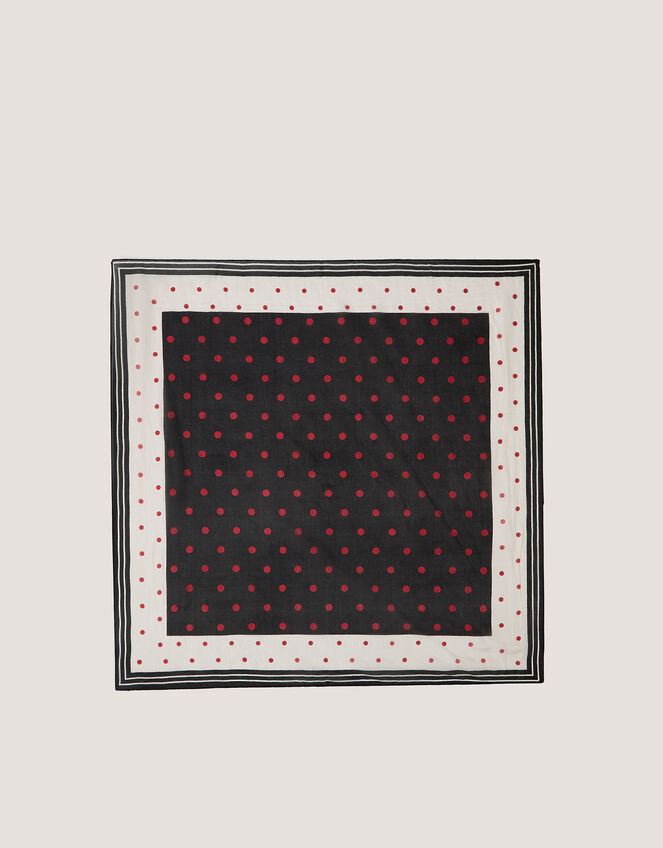 Penny Polka Dot Square Silk Scarf, , large