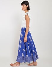 East Bohemian Print Dobby Skirt, Blue (BLUE), large