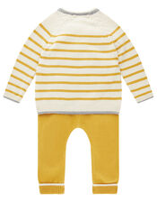 Newborn Baby Lion and Stripe Knit Set, Yellow (MUSTARD), large