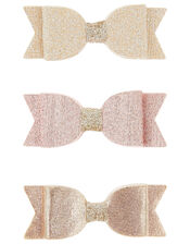 Shimmer Bow Hair Clip Set , , large