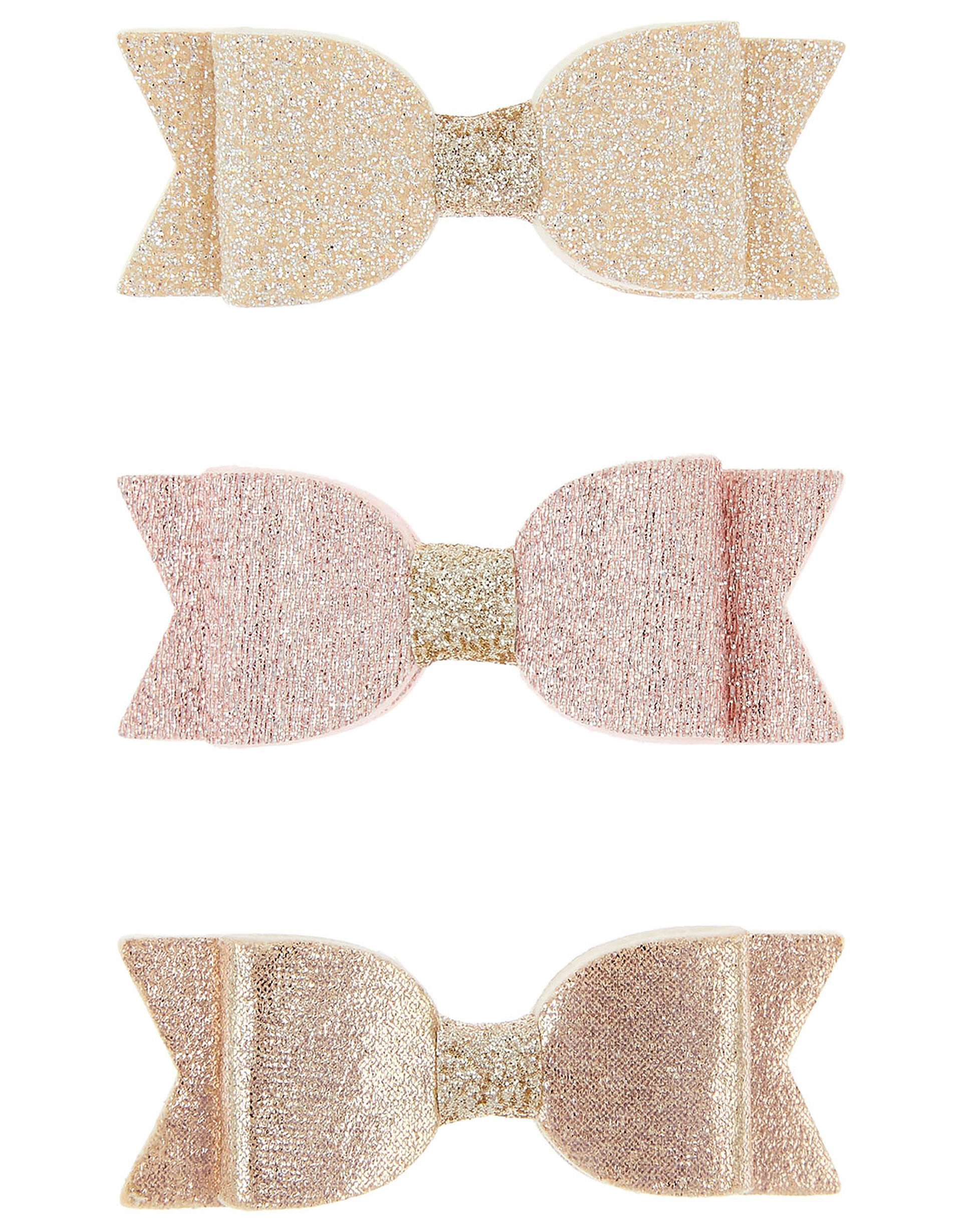 Shimmer Bow Hair Clip Set , , large