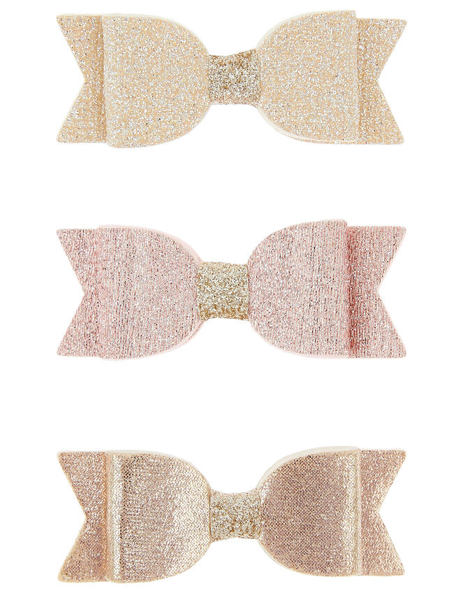 Shimmer Bow Hair Clip Set , , large
