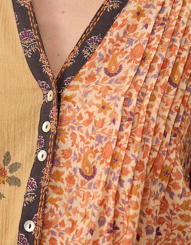 East Loran Patch Print Crinkle Cotton Top, Multi (MULTI), large