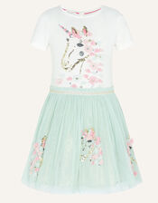 Unicorn Petal Disco Dress, Blue (AQUA), large