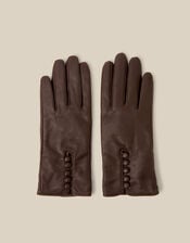 Lara Leather Gloves, Brown (CHOCOLATE), large