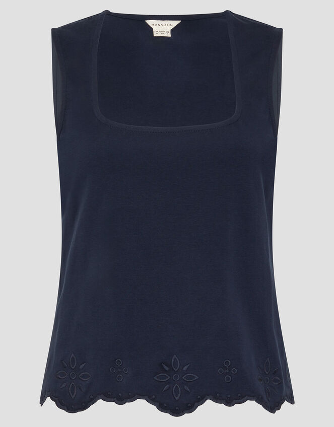 Cara Cutwork Cami Top, Blue (NAVY), large