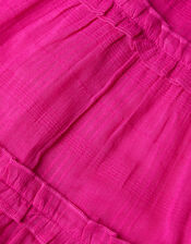 Ruffle Trim Beach Dress, Pink (BRIGHT PINK), large