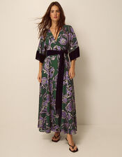 Willow Floral Print Midi Dress, Green (GREEN), large