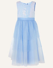 Elise Sequin Tulle Maxi Dress , Blue (BLUE), large