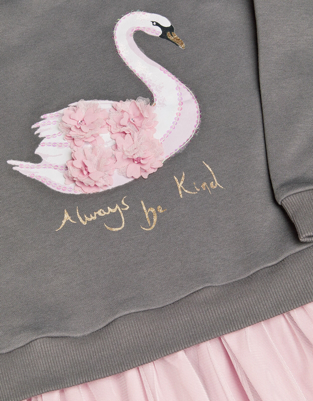 2-in-1 Swan Jumper Dress Grey