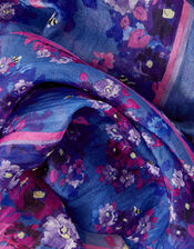 Evanah Floral Silk Scarf, , large