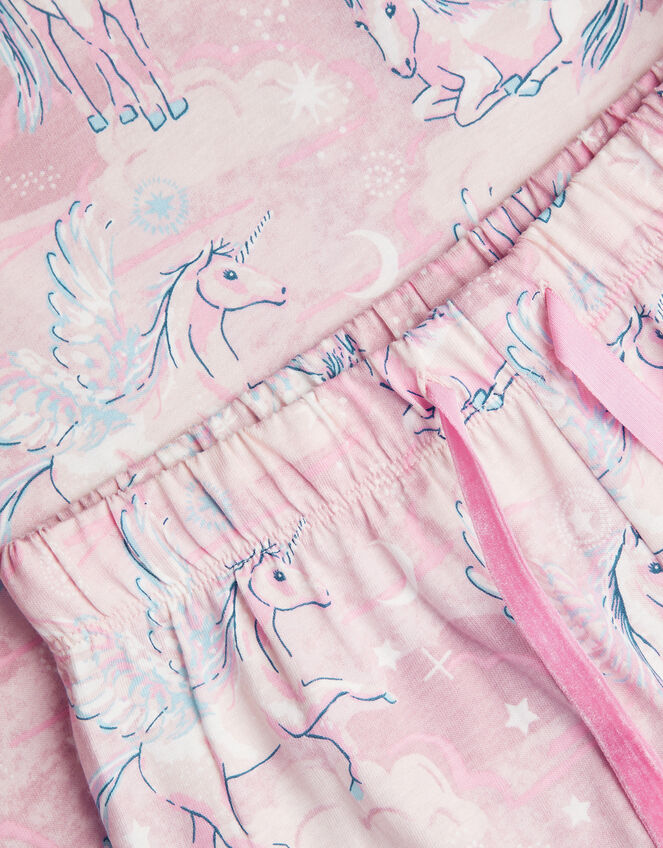 Unicorn Print Long Sleeve Pyjamas Set, Pink (PINK), large