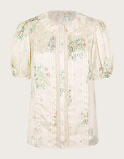 Dianna Satin Blouse , Ivory (IVORY), large