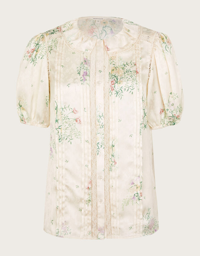 Dianna Satin Blouse , Ivory (IVORY), large