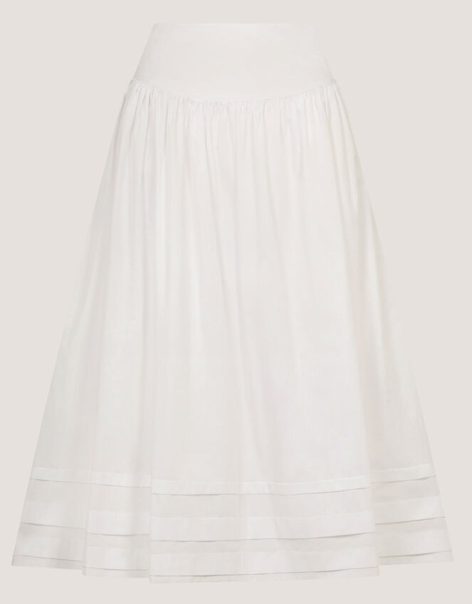 Nicole Cotton Midi Skirt White
