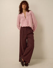Jen Lace Jersey Blouse, Pink (BLUSH), large