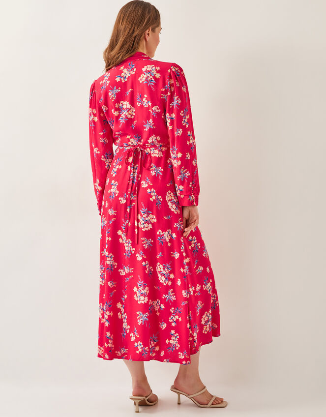 Sarah Floral Print Midi Dress, Red (RED), large