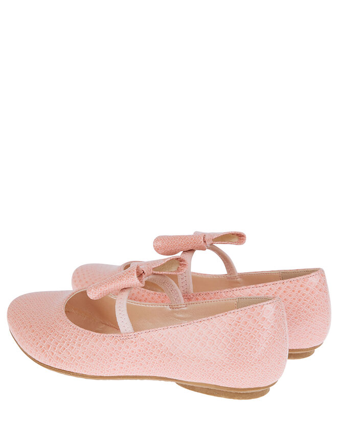 Adilynn Bow Croc Ballerina Flats, Pink (PINK), large