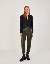 Alex V-Neck Blouse in Sustainable Viscose, Black (BLACK), large
