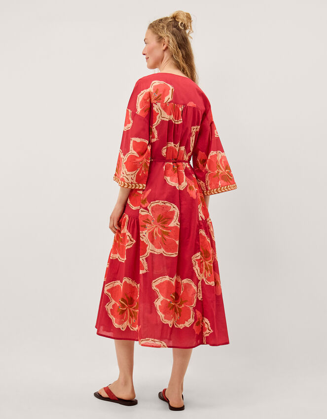 Yasmin Floral Midi Tunic Dress, Pink (PINK), large