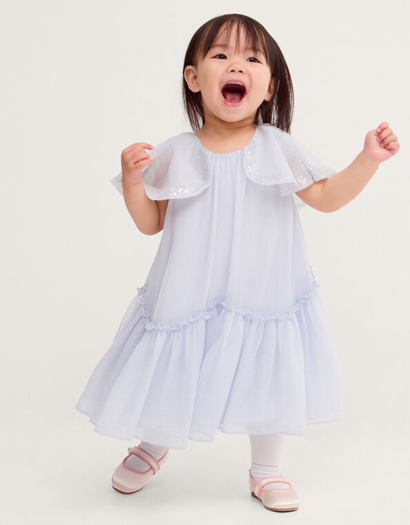 Baby Elena Sequin Swing Party Dress, Blue (PALE BLUE), large