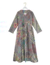 One Hundred Stars Boho Garden Print Maxi Dress, Grey (GREY), large