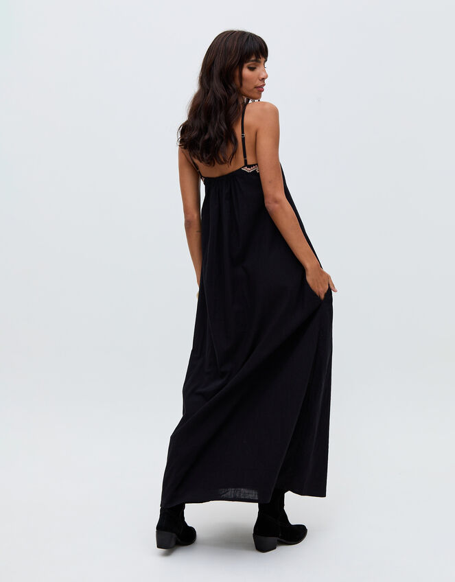Raffya Sapphire Embroidered Maxi Dress, Blue (NAVY), large