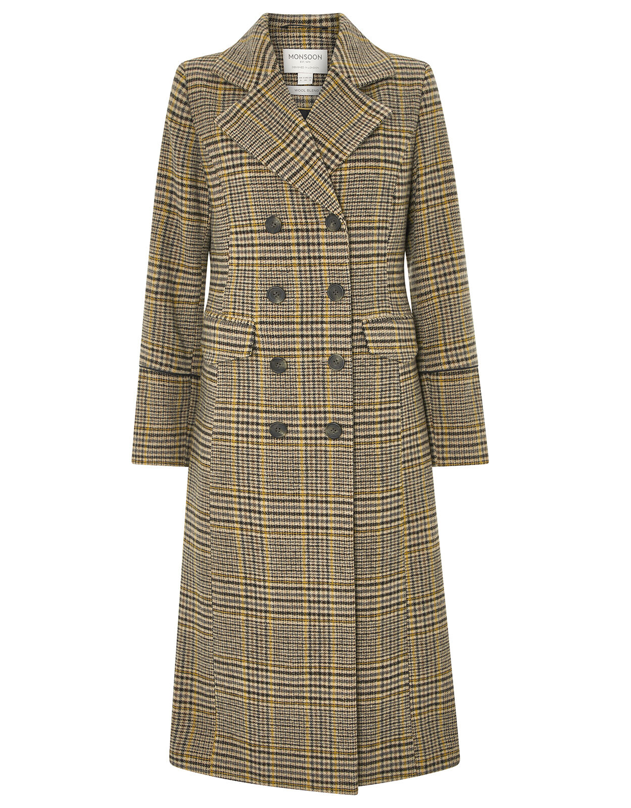 check maxi coat