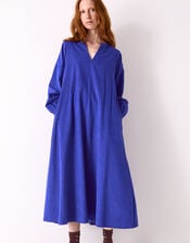 East Mahi Tie Corduroy Midi Dress, Blue (BLUE), large