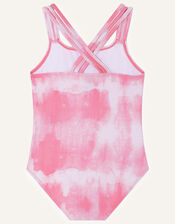 Tie-Dye Sequin Heart Swimsuit, Red (RED), large