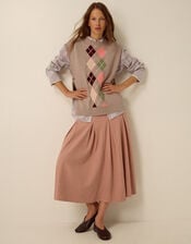 Ariana Argyle Knitted Vest, Mink (MINK), large