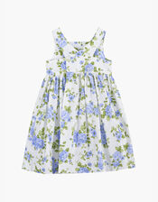 Trotters Adelina Vintage Rose Cross-Back Dress, Blue (BLUE), large